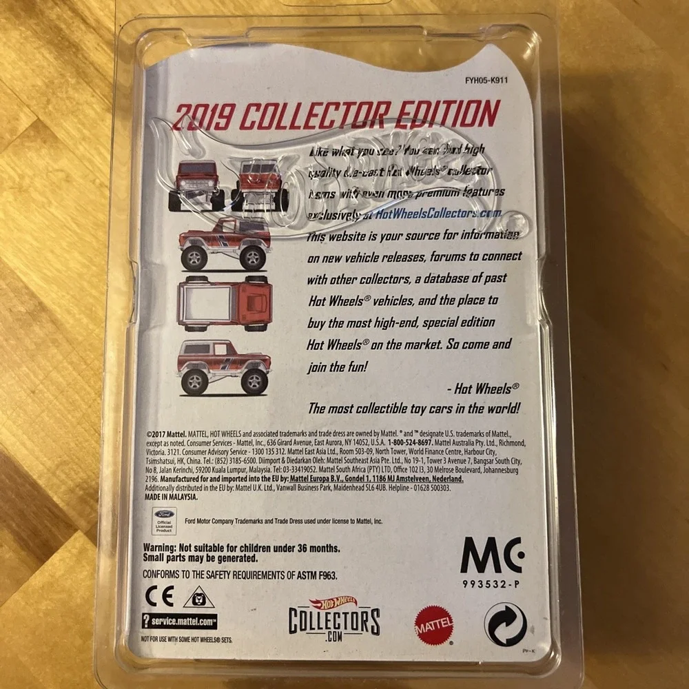 Hot Wheels 67 Ford Bronco Red Line Club Exclusive